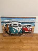 Stoer Schilderij hout met metaal Volkswagen afbeelding ., Huis en Inrichting, Woonaccessoires | Schilderijen, Tekeningen en Foto's