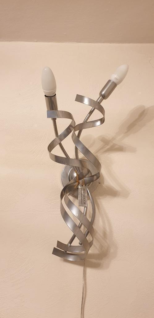 Vintage Brass & Boom metaal wandlamp, Antiek en Kunst, Antiek | Lampen, Ophalen of Verzenden