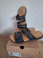 clarks leer comfort 40 slipper klittenband, Ophalen of Verzenden, Nieuw, Zwart