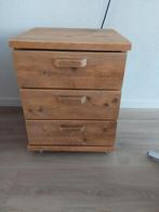 LADENKASTJE HANDGEMAAKT ZEER SOLIDE OP WIELTJES, Ophalen, 50 tot 100 cm, Zo goed als nieuw, 3 of 4 laden