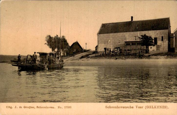 Gelkenes - Schoonhovensche Veer - Veer, Verzamelen, Ansichtkaarten | Nederland, Gelopen, Zuid-Holland, 1920 tot 1940, Ophalen of Verzenden