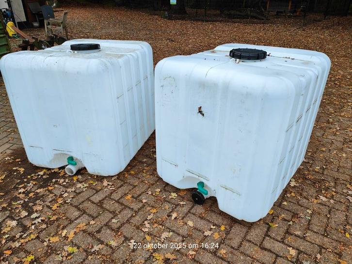 IBC Vaten met Grote Kraan opening 8 cm, water opslag, Tuin en Terras, Regentonnen, Gebruikt, Kunststof, 150 liter of meer, Met kraantje