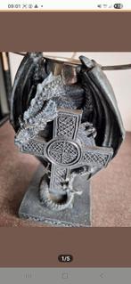 Draak, gothic, waxinelichthouder, kaars, Ophalen of Verzenden