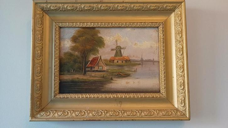 Antiek Hollands Tafereel op Paneel, Antiek en Kunst, Kunst | Schilderijen | Klassiek, Ophalen of Verzenden