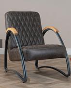 Fauteuil ivy industriele stoel van oa LoodsXL, Huis en Inrichting, Fauteuils, Leer, Ophalen of Verzenden, Zo goed als nieuw, Industrieel