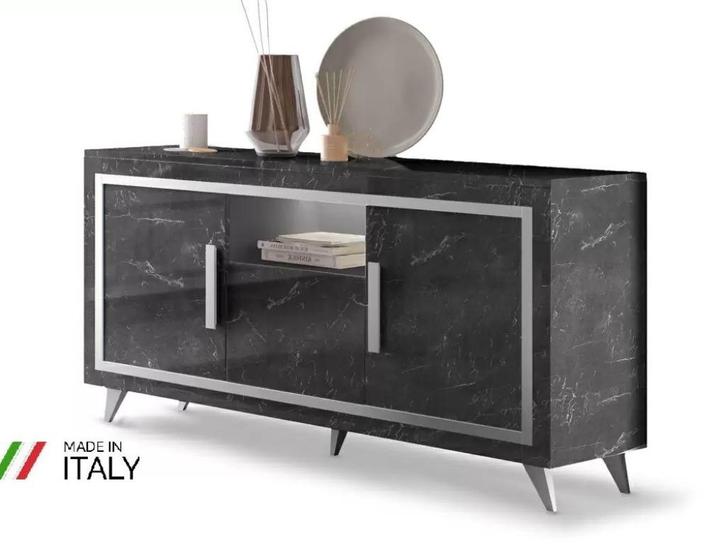 Commode- Dressoir Silver hoogglans wit gratis led lamp-SALE-, Kinderen en Baby's, Kinderkamer | Commodes en Kasten, Nieuw, 100 cm of meer