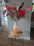 Houten Krukje/Tafeltje met Metalen Poten, Minder dan 45 cm, Minder dan 55 cm, Gebruikt, Rond