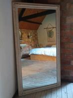 Grote beige witte barok spiegel van hout 155 x 85 cm, Huis en Inrichting, Ophalen, Gebruikt, 150 tot 200 cm, Rechthoekig