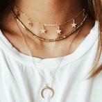 Ibiza Boho gelaagde kettingen halskettingen goudkleurig Maan, Sieraden, Tassen en Uiterlijk, Overige materialen, Verstelbaar, Nieuw