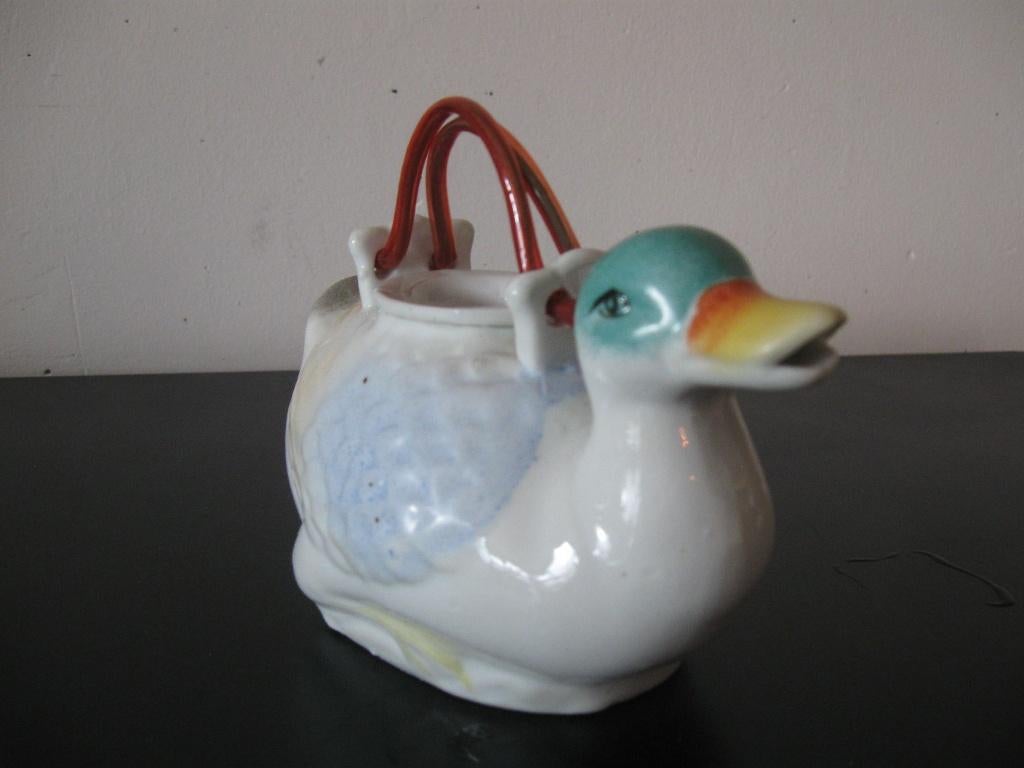 Vintage oud klein theepotje eend apart bijzonder, Ophalen of Verzenden