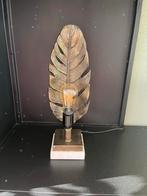 Bronzen lamp met veren design, 45 cm hoog, Huis en Inrichting, Lampen | Vloerlampen, Ophalen, Zo goed als nieuw, Metaal, Minder dan 100 cm