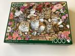 Nieuwe Falcon puzzel poezen tussen bloemen Debbie Cook, Ophalen of Verzenden, 500 t/m 1500 stukjes, Nieuw, Legpuzzel