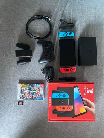 Nintendo Switch OLED + Pro controller + games beschikbaar voor biedingen