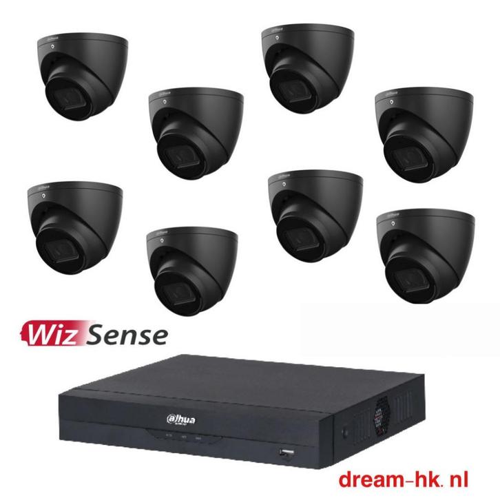 8MP Dahua IP PoE Starlight WizSense set/NVR + 8x camera's, Audio, Tv en Foto, Videobewaking, Nieuw, Buitencamera, Ophalen of Verzenden