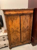 Antieke Walnoot Houten Kast met Marmeren Blad, Ophalen of Verzenden