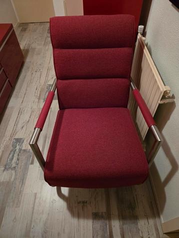 3 Stoelen - Rode Bekleding - In Koop! beschikbaar voor biedingen