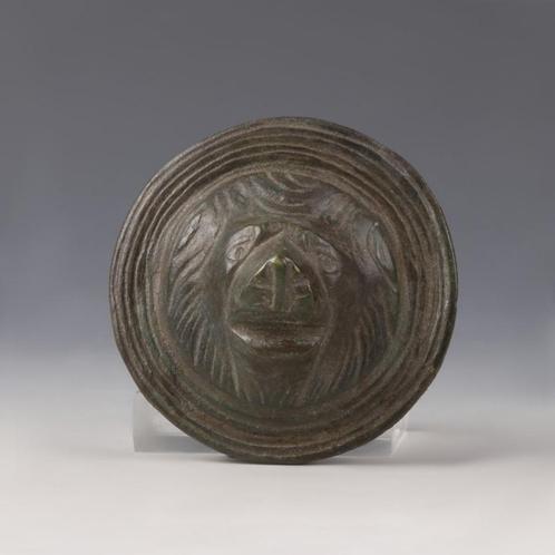 Uitzonderlijke Romeinse Phalera Leeuwenhoofd 1e/2e eeuw nC, Antiek en Kunst, Antiek | Koper en Brons, Brons, Verzenden