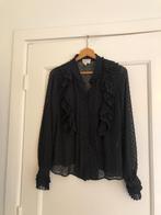 zwarte blouse met roezels Sézane Fr mt 40 Nl 38, Kleding | Dames, Zwart, Zo goed als nieuw, Sezane, Ophalen