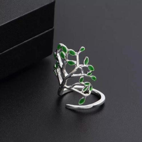 Olijfboomring van RVS, verstelbaar ontwerp, Sieraden, Tassen en Uiterlijk, Ringen, Nieuw, Zilver, IJzer of Staal, Ophalen of Verzenden