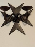 Vintage Kandelaar met Maltezer Kruis Design, Ophalen of Verzenden, Overige materialen