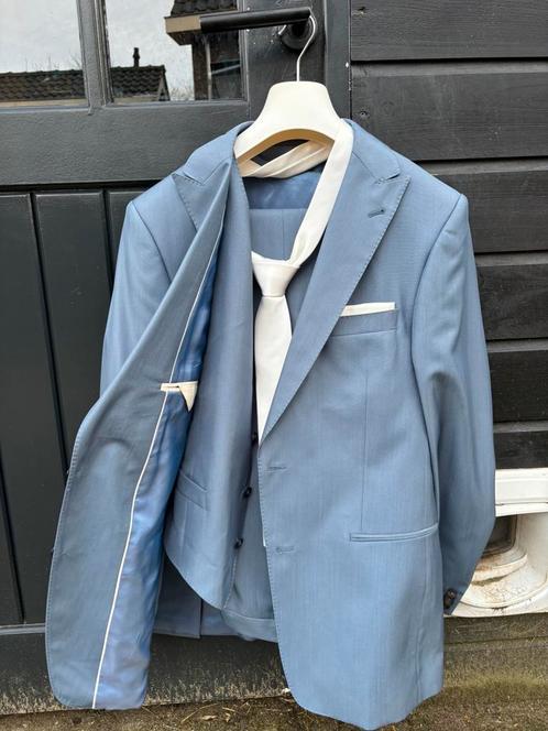 Trouwpak licht blauw, Kleding | Heren, Kostuums en Colberts, Nieuw, Maat 52/54 (L), Blauw, Ophalen of Verzenden