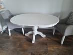 Leuke eettafel, rond te maken. Incl. stoelen., Huis en Inrichting, Tafels | Eettafels, Ophalen, Zo goed als nieuw, Vier personen