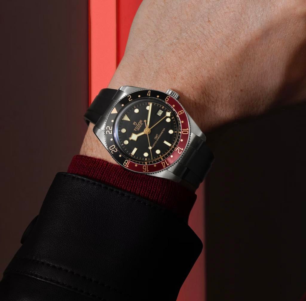 Tudor Black Bay 58 GMT Rubber, Sieraden, Tassen en Uiterlijk, Horloges | Heren, Ophalen, Zo goed als nieuw, Staal, Overige merken