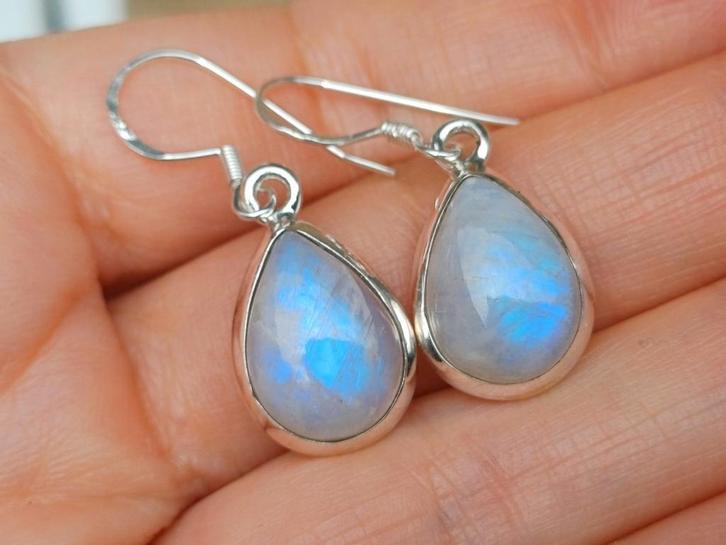 Vanoli 925 zilveren oorbellen met maansteen, Sieraden, Tassen en Uiterlijk, Oorbellen, Nieuw, Hangers, Zilver, Wit, Met edelsteen