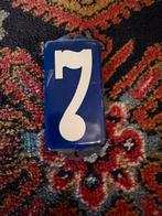 Prachtig Oud Emaile Huisnummer 7 met schroefjes, Antiek en Kunst, Ophalen of Verzenden