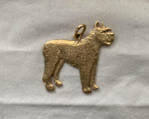 Gouden bouvier hanger 14K Bouvier des Flandres, Sieraden, Tassen en Uiterlijk, Kettinghangers, Gebruikt, Goud, Dier, Verzenden