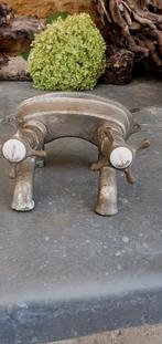 antieke franse wandkraan froide chaude draaiknoppen, Antiek en Kunst, Ophalen of Verzenden