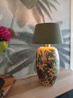 UNIEKE HAND BESCHILDERDE TAFELLAMP, Huis en Inrichting, Lampen | Tafellampen, Ophalen of Verzenden, Zo goed als nieuw, Hout, Minder dan 50 cm