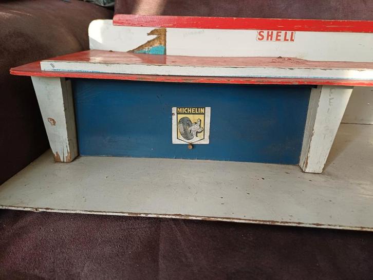 Houten Shell benzinestation - Opknapper, Antiek en Kunst, Antiek | Speelgoed, Ophalen of Verzenden