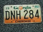 Kentekenplaat licenseplate Georgia Cherokee USA, Verzamelen, Verzenden, Gebruikt, Auto's