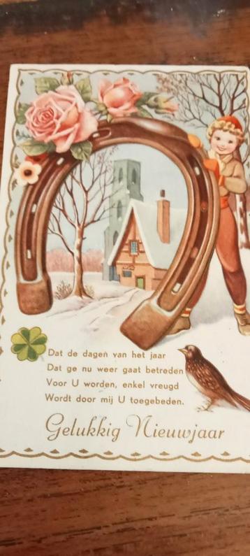 2x Ansichtkaart Gelukkig Nieuwjaar beschikbaar voor biedingen