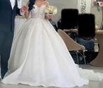 Prachtige witte prinsessen trouwjurk – maat S/M, Ophalen of Verzenden, Zo goed als nieuw, Wit, Trouwjurk