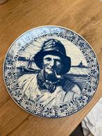 Antiek, handgeschilderd Delfts blauw bord ‘Zeeman’, Antiek en Kunst, Ophalen