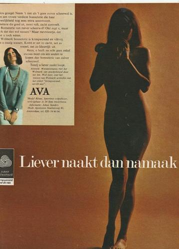 retro reclame 1969 Scheerwol naakte vrouw geen namaak Ava beschikbaar voor biedingen