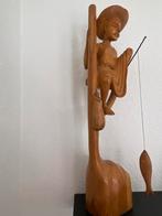 Houten beeld visser, Antiek en Kunst, Ophalen