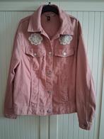 Spijkerjas spijkerjasje met kant bloem oud roze h&m divided, Verzenden, H&M Divided, Zo goed als nieuw, Jasje