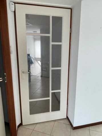 Binnendeur met geslepen glas compleet !! beschikbaar voor biedingen