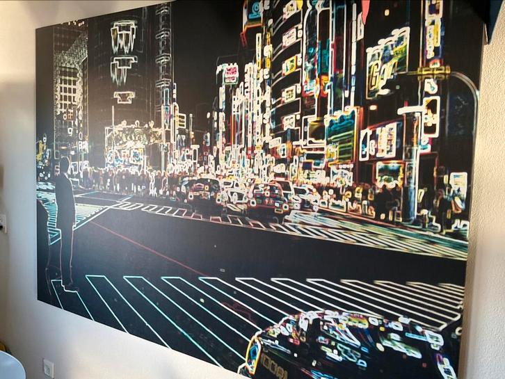Ikea Premiar Shibuya crossing Tokyo Tokio neon lights canvas, Antiek en Kunst, Kunst | Schilderijen | Abstract, Ophalen