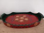oud ovaal houten handbeschilderd dienblad Hindeloopen., Ophalen of Verzenden, Gebruikt, Ovaal, Hout