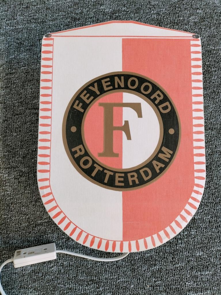 Originele Feyenoord Wandlamp, Ophalen of Verzenden, Gebruikt, Hout, Retro