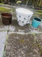 3  mooie bloemenpot, Tuin en Terras, Bloempotten, Ophalen of Verzenden, Zo goed als nieuw, Rond, Minder dan 25 cm