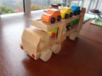 Houten AUTOTRANSPORTER met 6 AUTOOTJES, als nieuw, Ophalen of Verzenden, Zo goed als nieuw, Overige typen