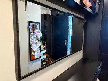 Spiegel 160x70cm, houten zwarte frame beschikbaar voor biedingen