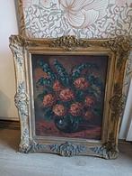Bloemen schilderij met gouden lijst, Ophalen