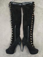 Suède high heels plateau stilleto laarzen, Kleding | Dames, Verzenden, Nieuw, Zwart