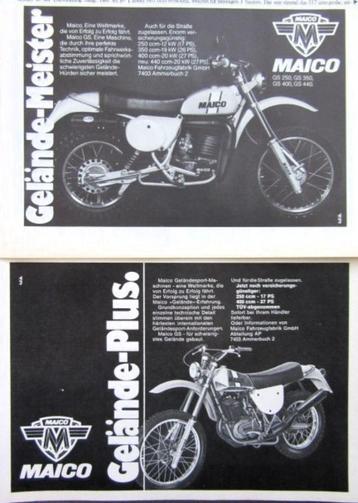 9 vintage advertenties reclames Maico motorfiets 77-81 cross beschikbaar voor biedingen